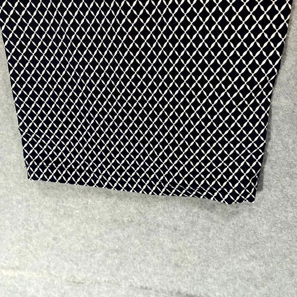 Mario‎ Serrani Roll Cuff Capri Pants Women's 2XL Navy Diamond Stretch Zip Fly - Picture 12 of 14